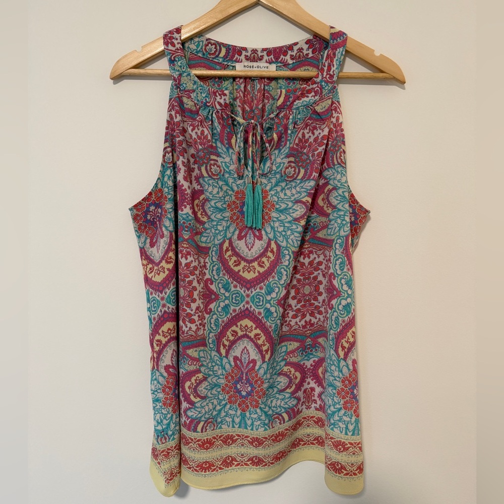 Rose + Olive Like New Bohemian Tank